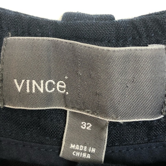 VINCE Size 32 Navy Blue Linen PantsStraight Leg - Picture 6 of 7